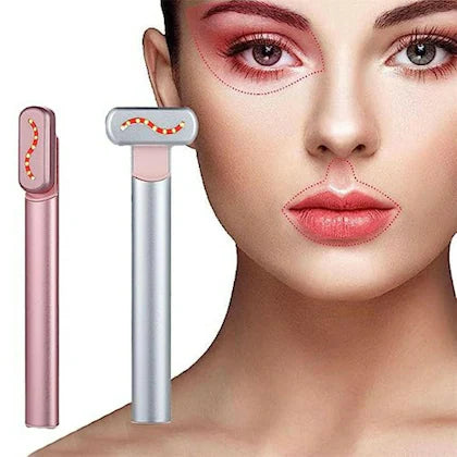 "Rotatable LED Light Wand with EMS Vibration & Red Light Therapy for Anti-Aging"